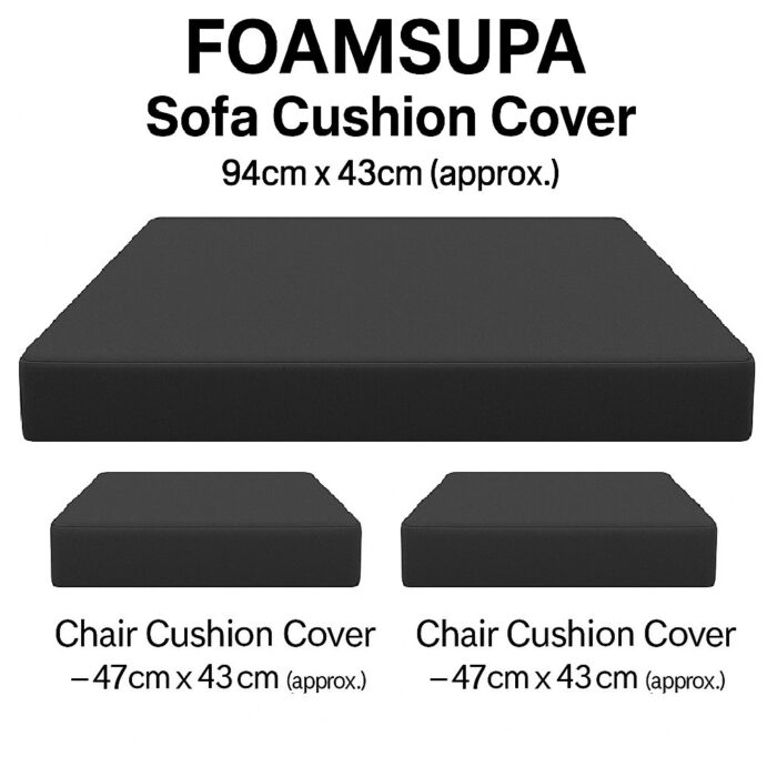 FOAMSUPA 3pc Replacement Cushions Set to fit Rattan Garden Furniture Chairs Sofa Patio - Image 18