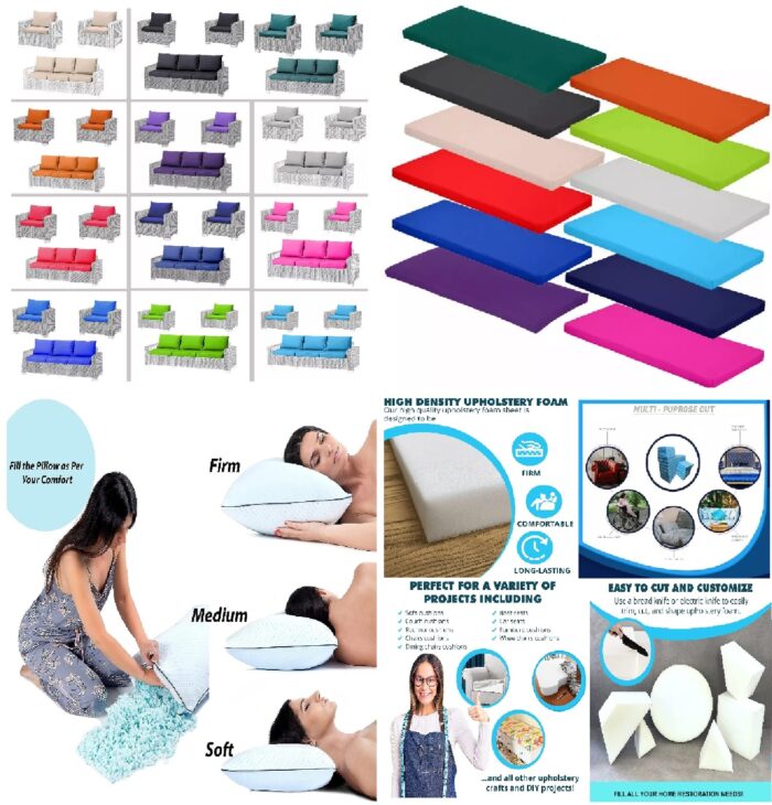 FOAMSUPA 3pc Replacement Cushions Set to fit Rattan Garden Furniture Chairs Sofa Patio - Image 15