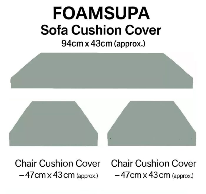 FOAMSUPA 3pc Replacement Cushions Set to fit Rattan Garden Furniture Chairs Sofa Patio - Image 11