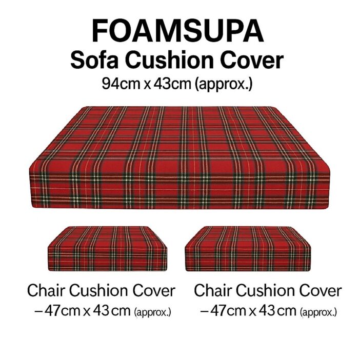 FOAMSUPA 3pc Replacement Cushions Set to fit Rattan Garden Furniture Chairs Sofa Patio - Image 4