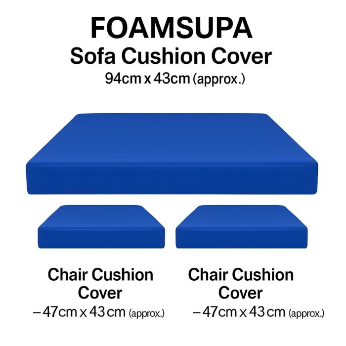 FOAMSUPA 3pc Replacement Cushions Set to fit Rattan Garden Furniture Chairs Sofa Patio - Image 3