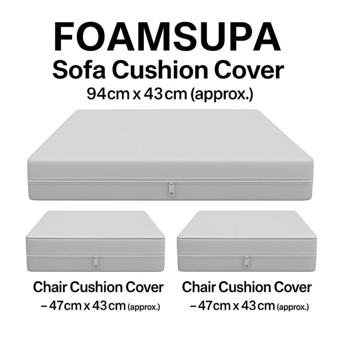 FOAMSUPA 3pc Replacement Cushions Set to fit Rattan Garden Furniture Chairs Sofa Patio - Image 2